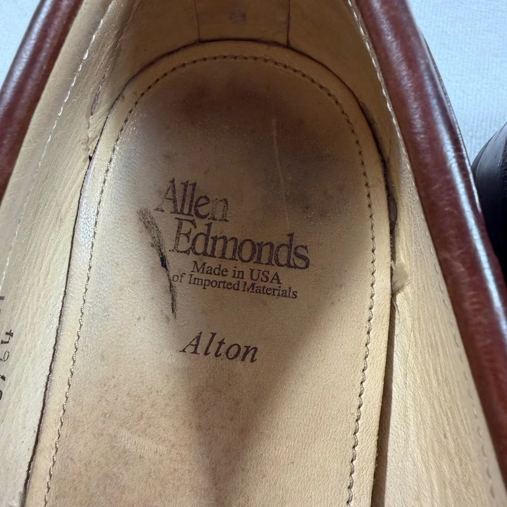 Allen Edmonds Alton‎ Mens Brown Leather Kiltie Tassel Loafers Size 10.5 EEE